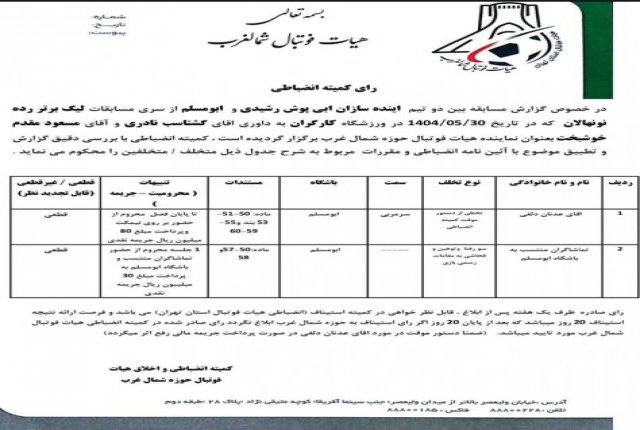 کمیته انضباطی مستحکم در برار بی قانونی ها
